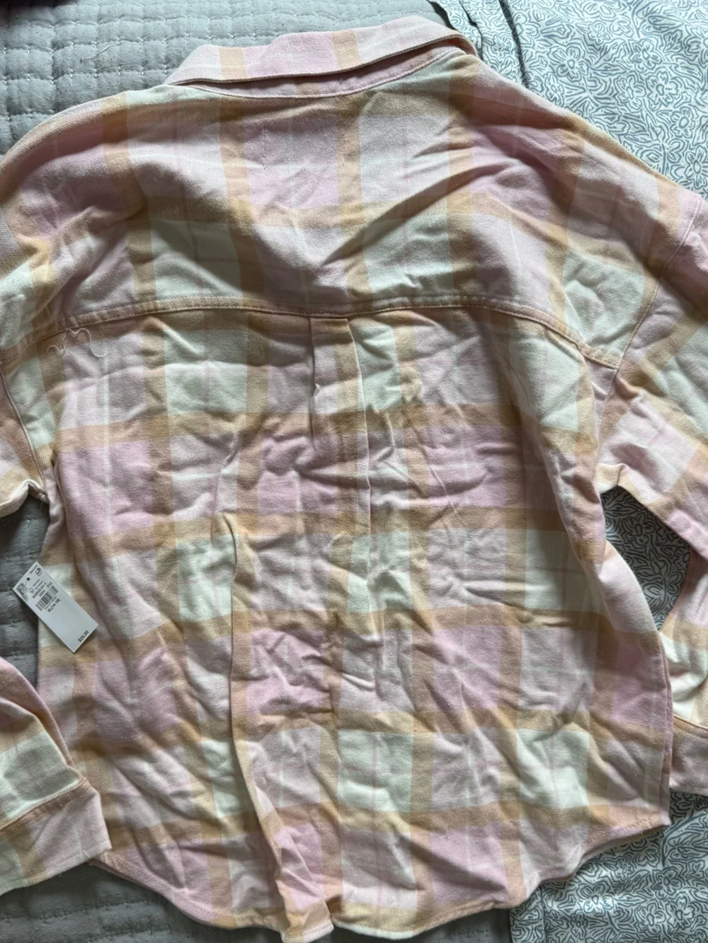 Old Navy Pink and Cream Plaid Button-Up Shirt